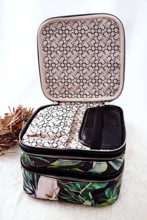 Veľké kozmetičko Nobo L0020-CM08 Čierne listy