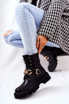 Black Molis Chain Boots s reťazou