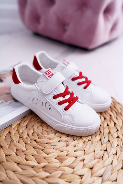 Dětské Tenisky Se Suchým Zipem Big Star DD374106 Bílo-červené