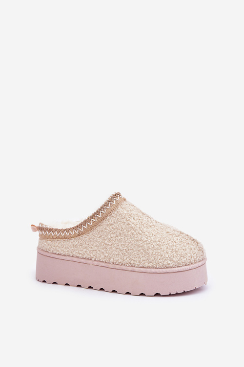 Dámske Snehové Topánky Na Platforme S Vyšívaním Svetlo Béžové Tirissa