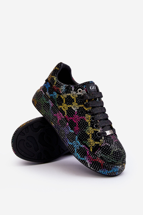 Dámske športové topánky s kamienkami goe ll2n4010 čierna