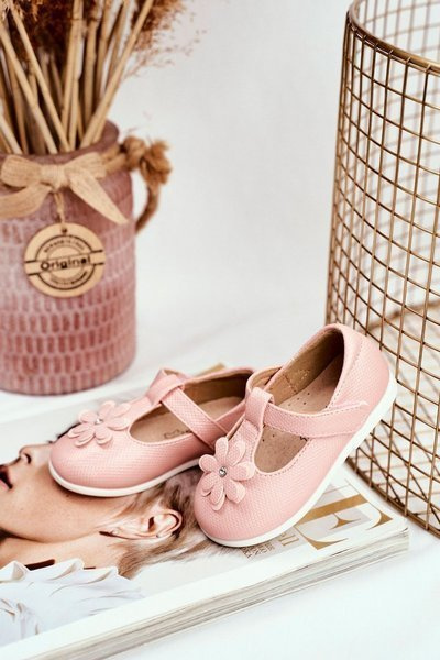 Dětské baletky se suchým zipem růžové Antrela