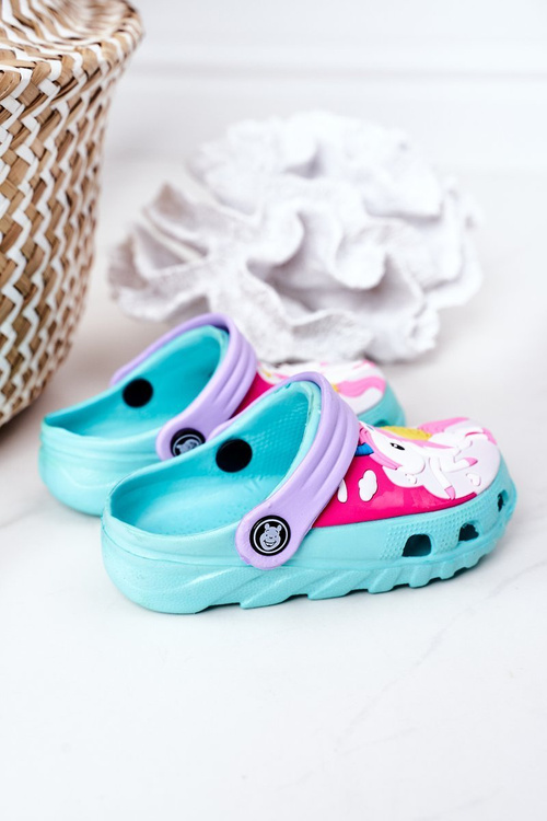 Dětské Pěnové Nazouváky S Jednorožcem Tyrkysové