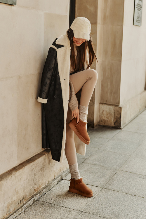 Nízké Semišové Sněhule Přírodní Kůže Vinceza 97950 Camel