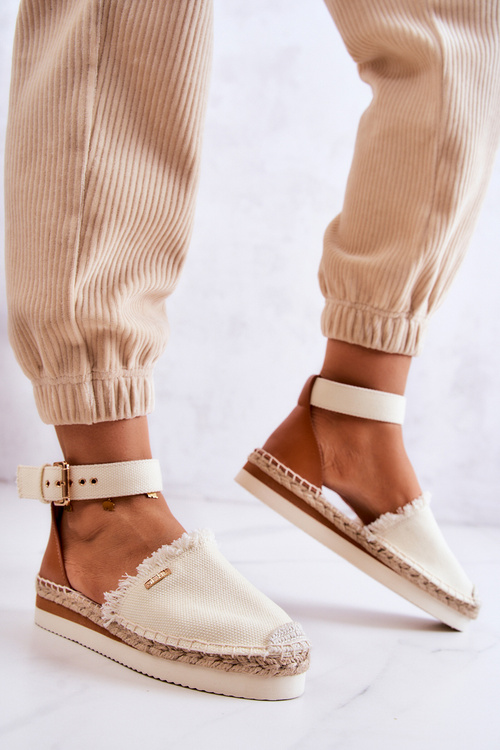 Dámske espadrilles pre Buckle Big Star JJ274886 Light Beige
