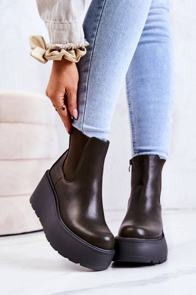 Teplé Boty tmavozelený Montiano