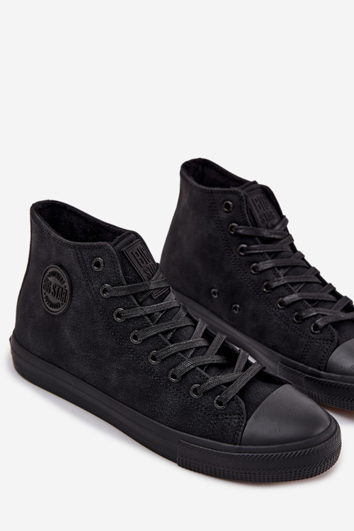 Pánske Zimné Tenisky Z Eko Kože Big Star OO174247 HI-POLY SYSTEM Čierne