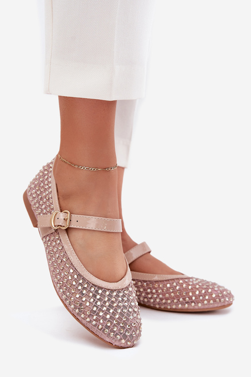 Ozdobené Dámske Baletky S Pásikom A Prackou Béžové Avirae