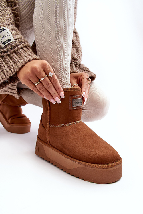 Veganské sněhule na platformě D.Franklin DFSH371004 Hnědé