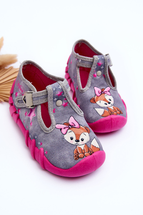 Papci topánky Befado veveričky 110p467 Gray-ružové
