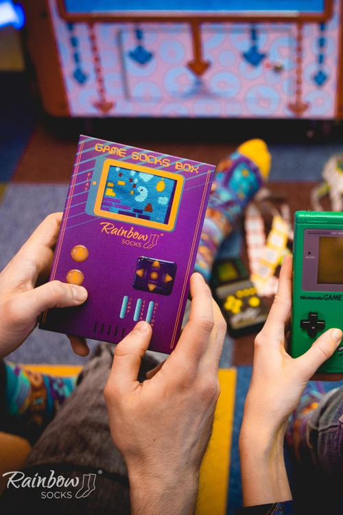 Dúhové ponožky ponožky pre herný fanúšik na konzole 2 páry