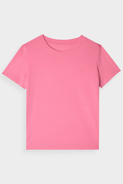 Hladké dámské tričko Regular 4F Růžové 4FWAW24TTSHF1650-54S