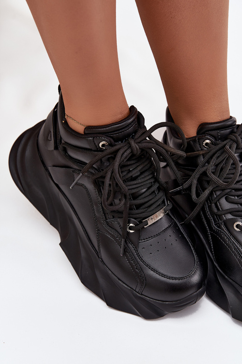 Dámske tenisky Prírodná koža GOE SS2N4036 Čierne