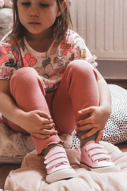 Dětské tenisky na suchý zip růžove Bernie