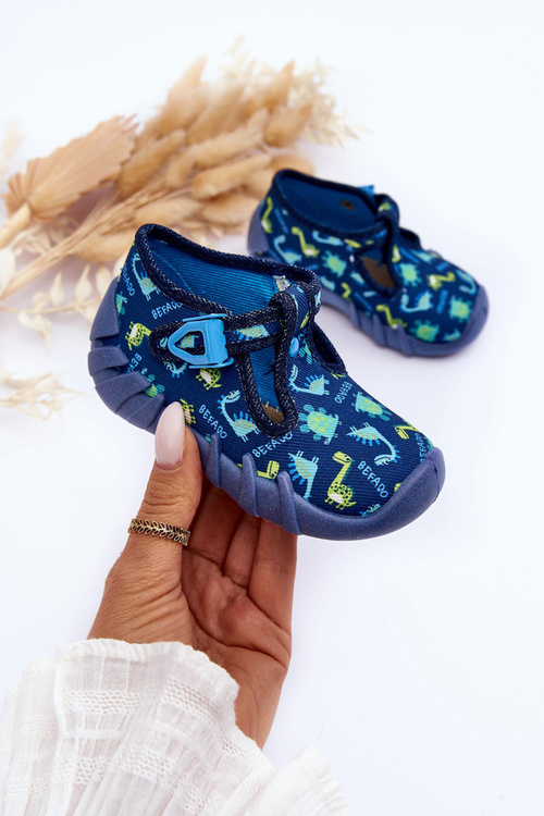 Papcie Boty s Dinosaury Befado 110N464 Modré