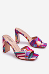 Dámske flip -off s fialovým acelize vysoké podpätky