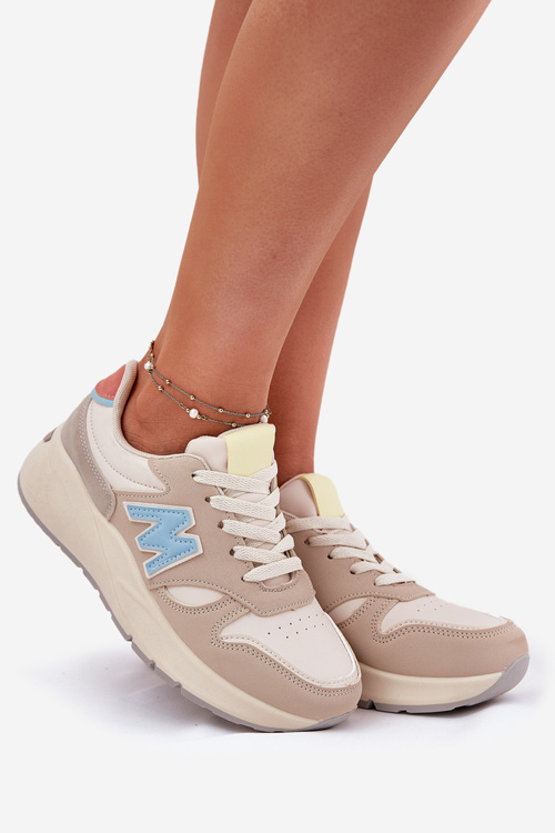 Dámské Sneakersy Na Platformě Béžové Tenanela