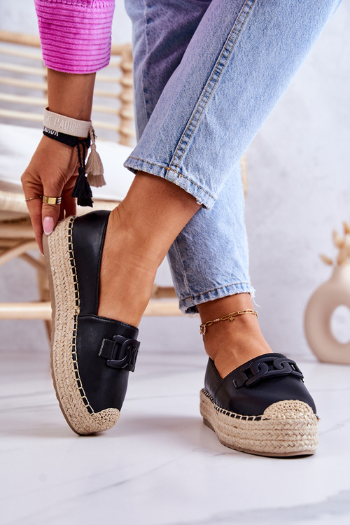 Klasické Espadrilky Na Platformě Černe Julianne