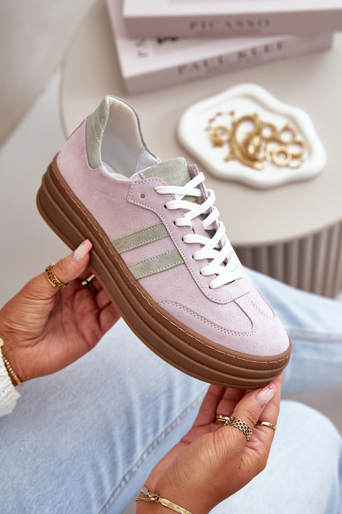 Zazoo N1068S4 Dámske Semišové Tenisky na Platforme Fialové