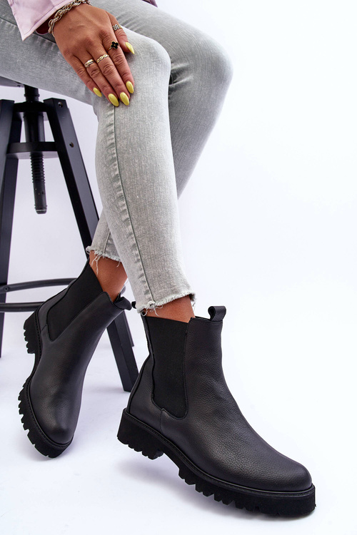 Kožené topánky čierna Nicole 2672