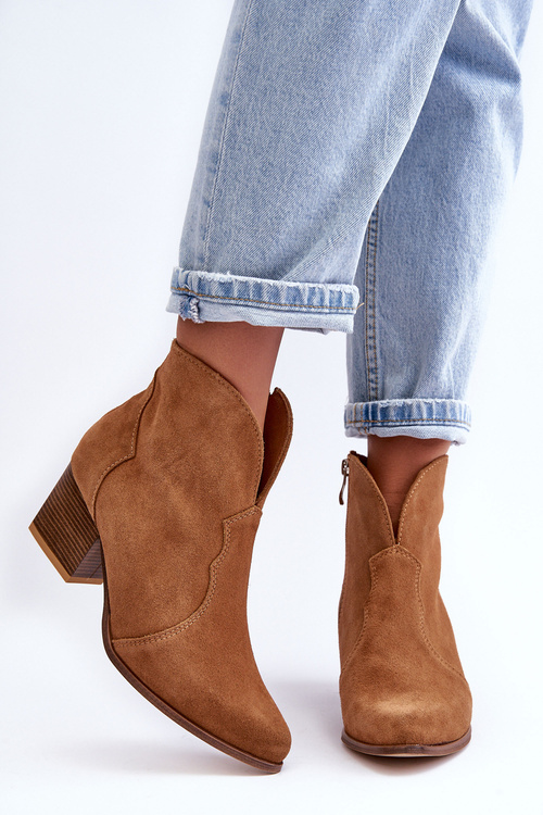 Kůže Kowbojky Botky Lewski EV28 Brązové