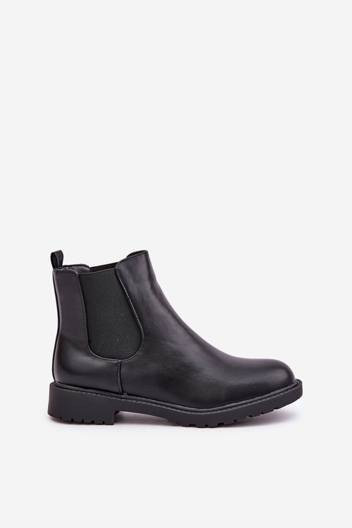 Dámské Kotníkové Boty Na Plochém Podpatku Černé Selanna