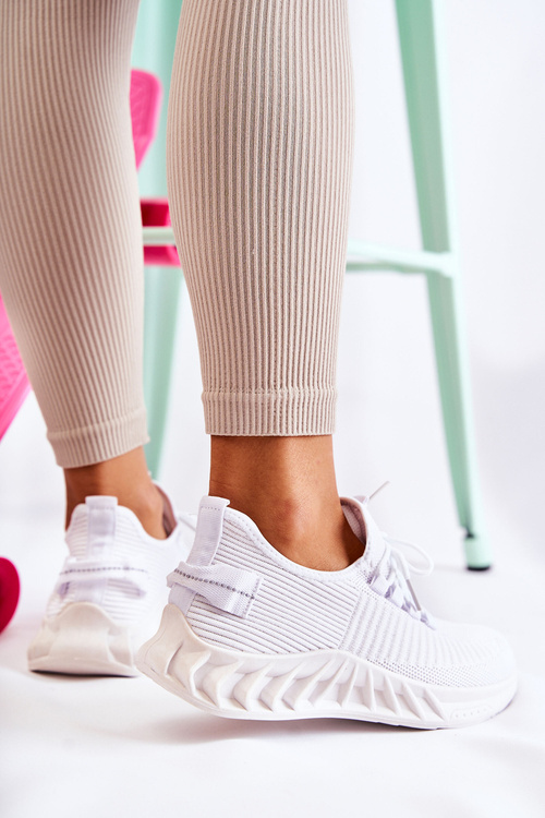 Dámske športové materiály topánky biele Lenney