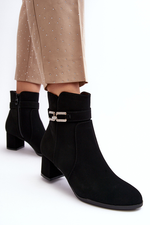 Dámské Botky s Nízkou Podpatku s Ozdobou Černá Numissa