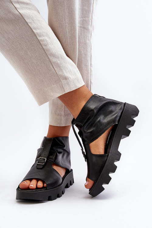 Zazoo 999 Kožené dámské sandály s zipem Zlaté