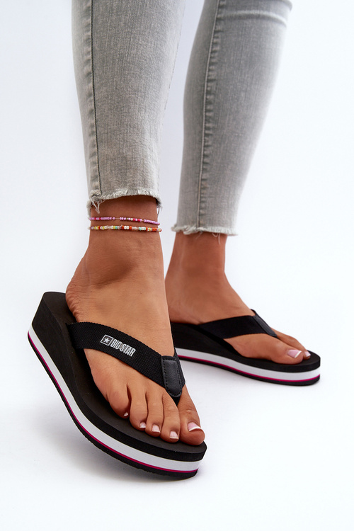 Ženské flip -flops flip -flops on kliny veľká hviezda jj274a333 biela