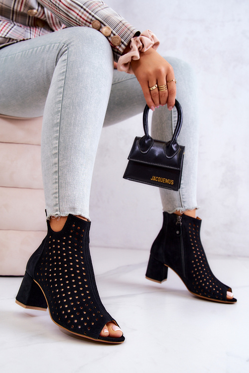 Maciejka Openwork Kožené topánky 05420-43 Čierne