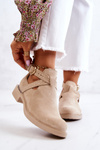 Dámské kožené kotníkové boty s vykrojeným světle béžovým Ramos