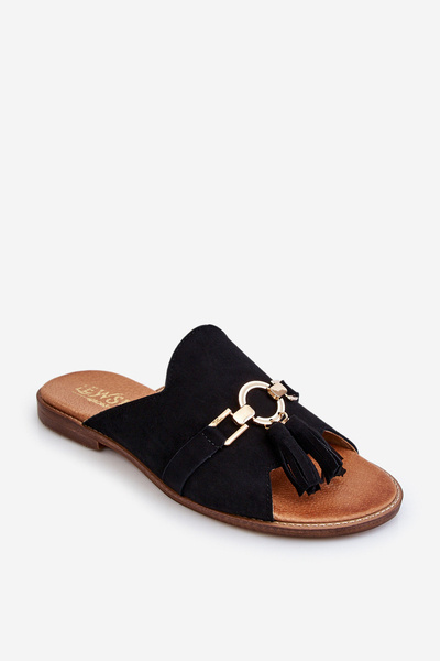 Dámske topánky Suede Lewski 3226 Black Flip -flops