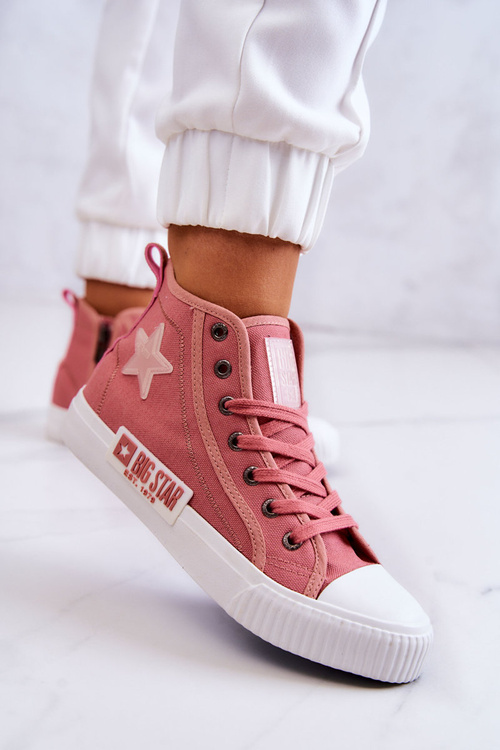 Klasické vysoké tenisky veľká hviezda jj274382 ružová