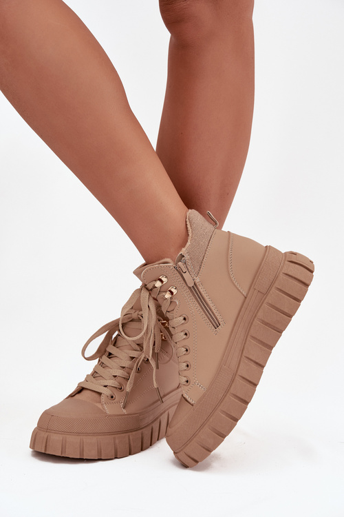 Dámske zateplené trapery na platforme Camel Carenna