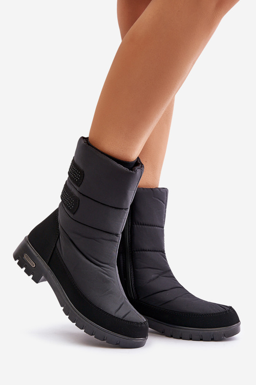 Dámske Snežnice Na Zips Progress PROGJ-21-16 Čierne