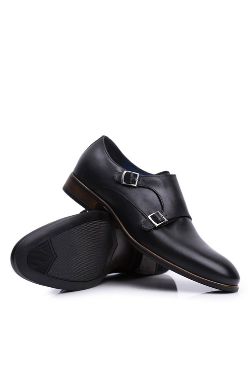 Pánske kožené topánky Monk Nikopol Black 1720