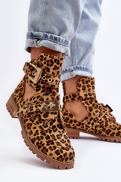 Lu Boo Suede topánky s rezačkou Leopard Leopard Cutter