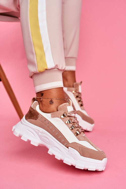 Dámske športové topánky béžové biele palmy