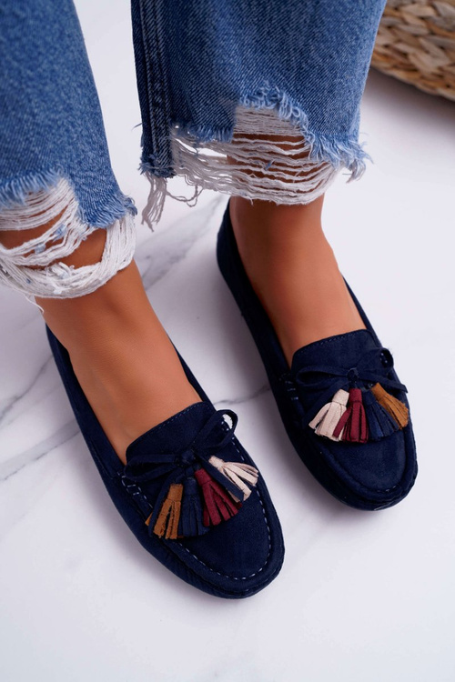 Dámske Moccasins Navy Blue S. Barski A199 Mohabe
