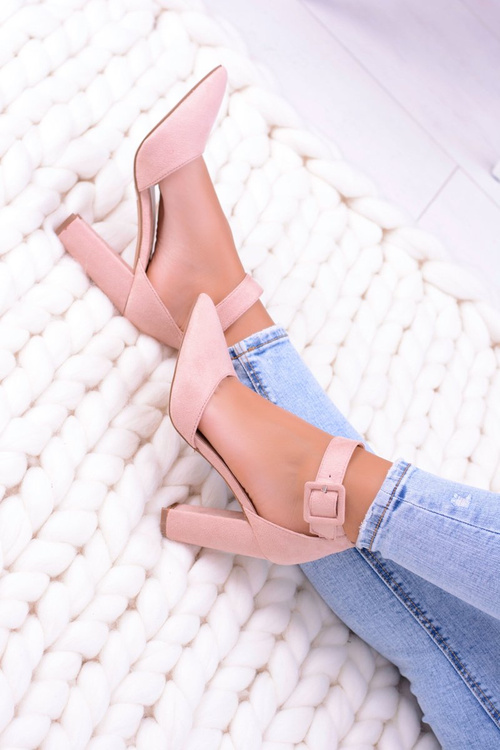 Dámské lodičky na podpatku semišové růžové Harinta