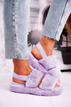 Dámské Kožešinové Fialové Papuče Cotton Candy