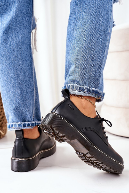 Kožené Polobotky Oxfordy Big Star II274107 Černé