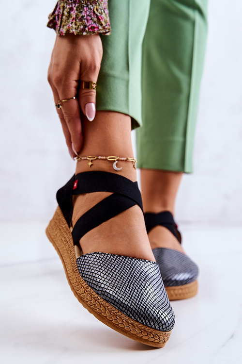 Módní dámské espadrilky Big Star JJ276035 Černá