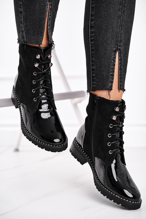 Dámské Kotníkové Boty Teplé Černé Thunders