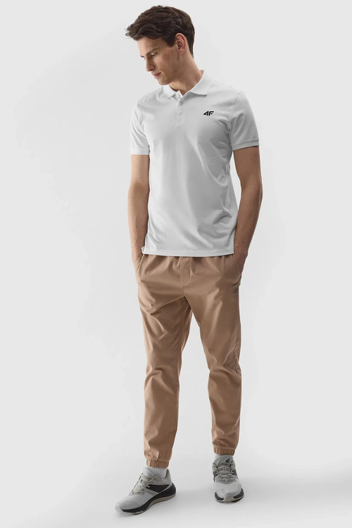 Pánska Polo Tričko Regular S Logom 4F Biele 4FWMM00TPTSM316-10S