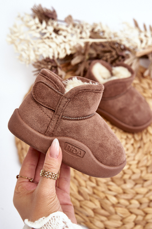 Dětské zimní boty s kožíškem v hnědé barvě Benigna