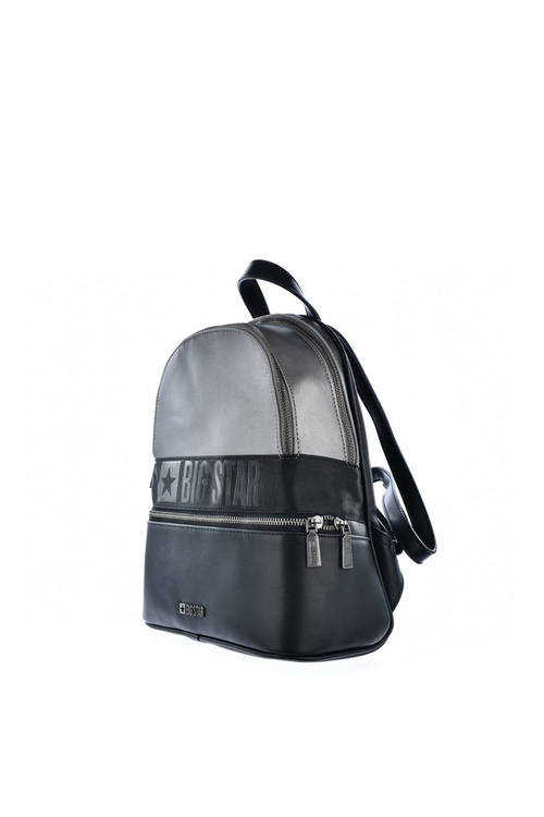 Veľká hviezda JJ574024 Black and Silver Leather Batoh
