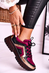 Dámské Boty Sneakersy Kůže Maciejka Burgundy 04731-23