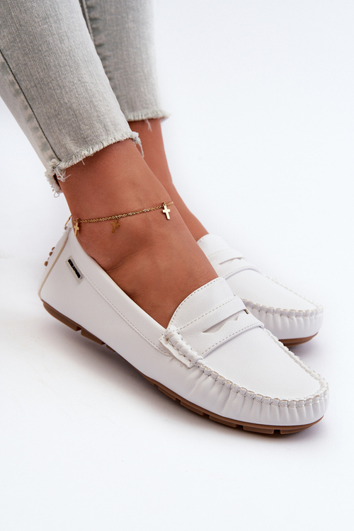 Dámské mokasíny z ekokože bílé Rerceria